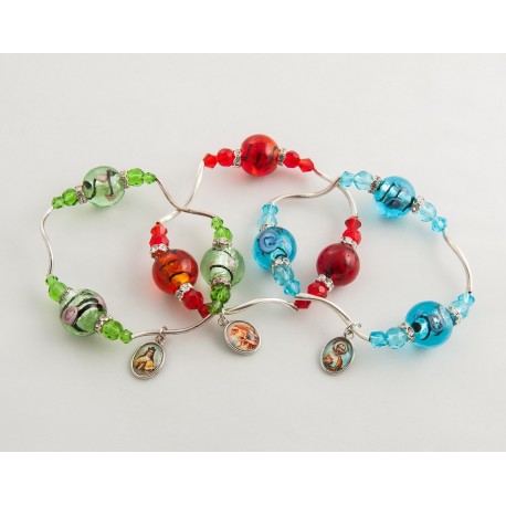 PULSERA CRISTAL 3 BOLAS COLORES