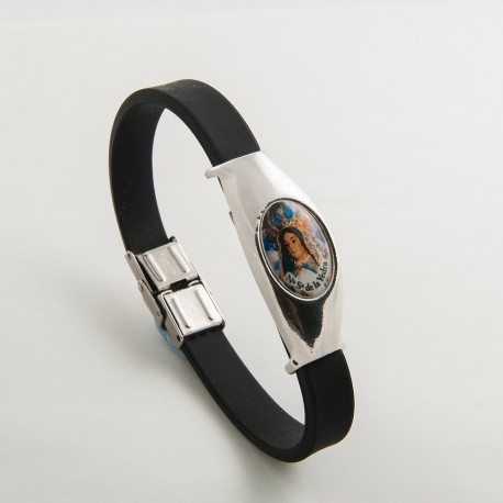 PULSERA CUERO NEGRO CON FOTO