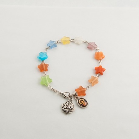 PULSERA ESTRELLAS COLORES C/FTO