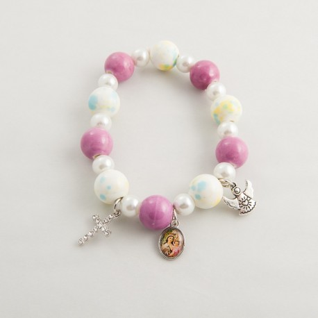 PULSERA CERAMICA LILA C/FOTO