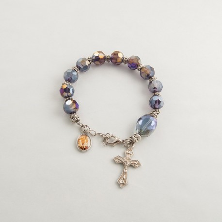 PULSERA DESTELLOS CRISTAL LILA C/FTO