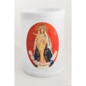 VELA CERA  BLANCA 10 CM. LED CON FOTO