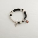 PULSERA CRISTAL AZABACHE BICOLOR CON  FOTO