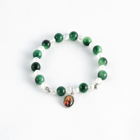PULSERA PIEDRA MALAQUITA VERDE CON FOTO