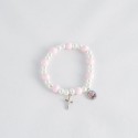 PULSERA PERLA BLANCA Y ROSA CON FOTO