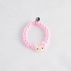 PULSERA PERLAS ROSA Y CARA KITTY CON FOTO