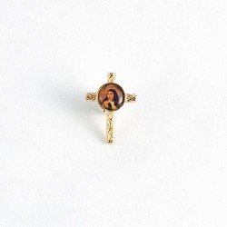 PIN CRUZ BAÑO ORO CON FOTO