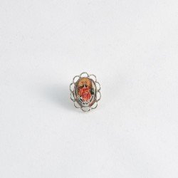 BROCHE FLOR PLATA VIEJA CON FOTO