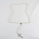 ROSARIO PERLA BLANCA CORONADAS EN PLATA CON FOTO