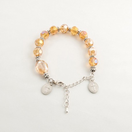 PULSERA DESTELLOS CRISTAL DORADO CON  FOTO