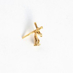 PIN CRISTO CRUZ A CUESTAS  BAÑO ORO